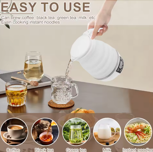 Collapsible Travel Kettle – Fast Boil 600ml | Portable, Foldable & Quick-Heating Electric Bottle
